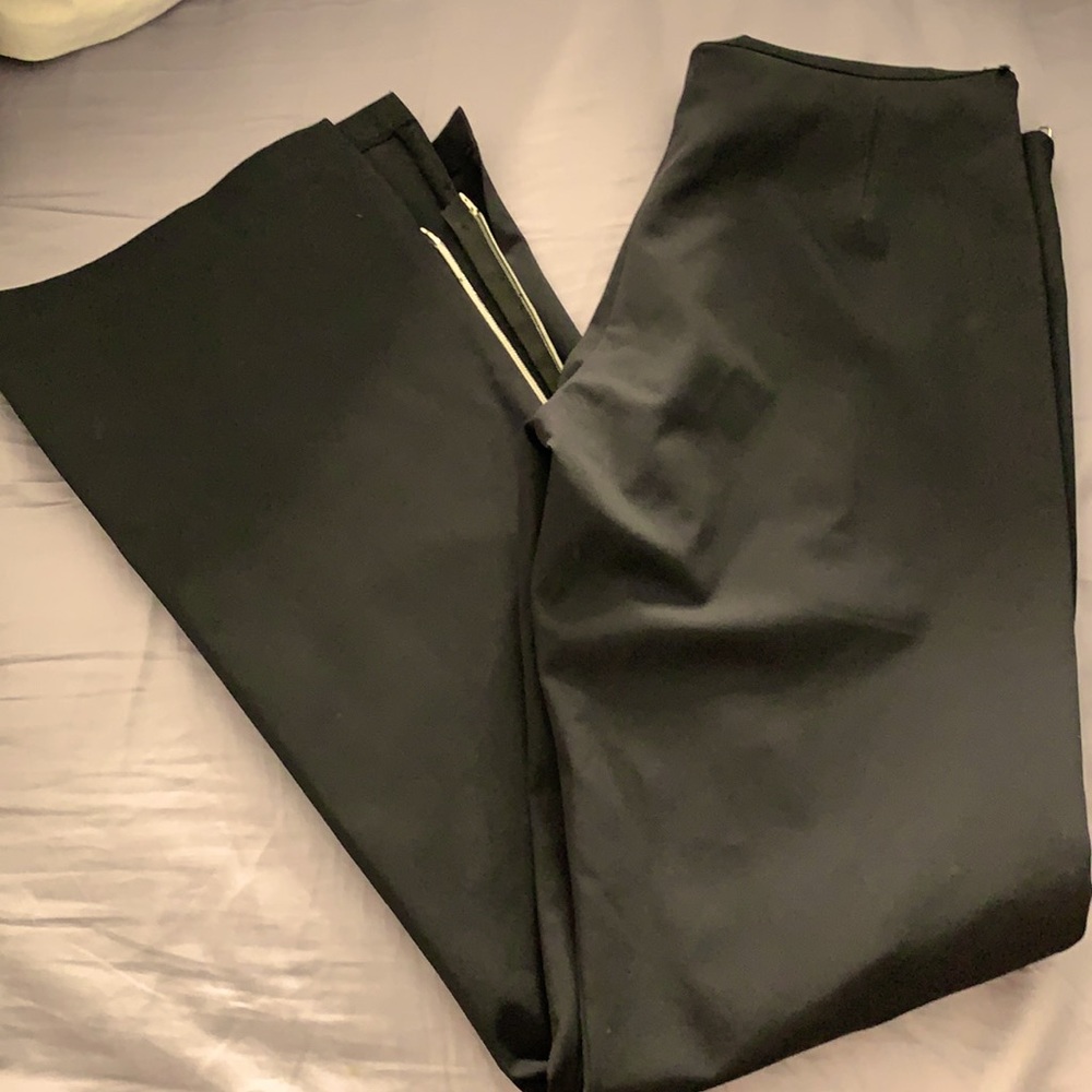 XS Black zipper pants flare